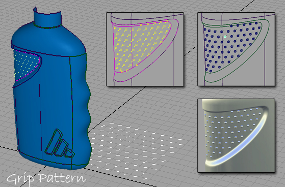 Image of a plastic packaging grip pattern